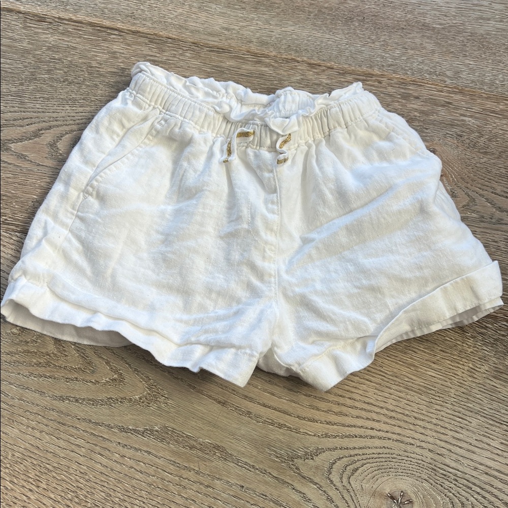 Crewcuts White Linen Shorts girl 8. Never worn.